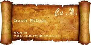 Csech Mátyás névjegykártya